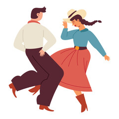 man and woman in western style clothes dancing