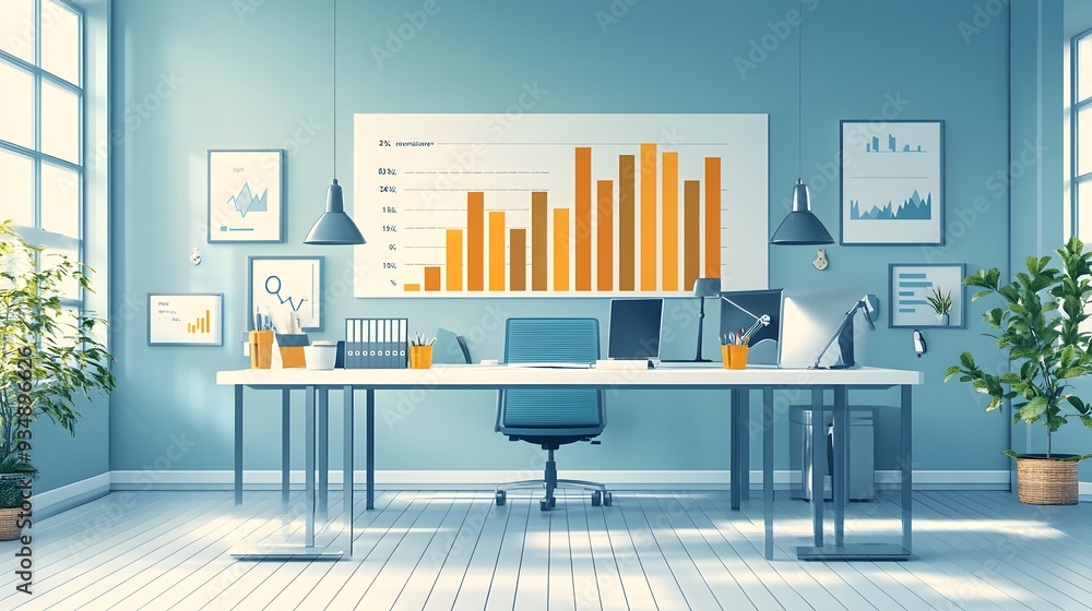 Poster comprehensive data visualization and infographic depicting business growth financial performance and