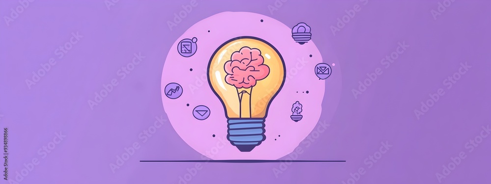 Poster creative lightbulb idea for innovative thinking and problem-solving