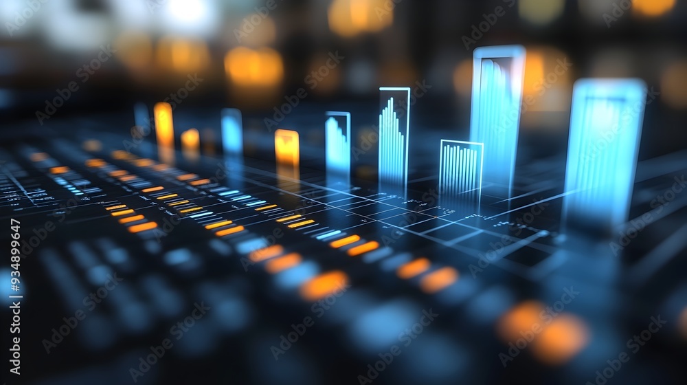Poster detailed bar chart visualization displaying quarterly sales figures and business performance metrics