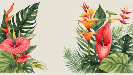 Naklejka premium background with flowers