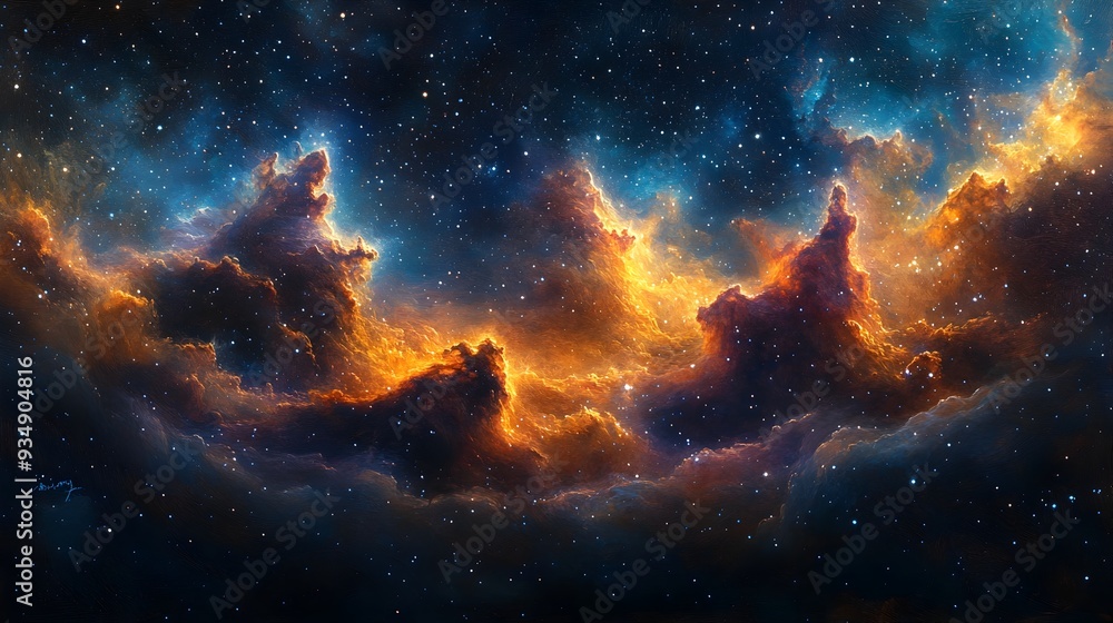 Poster expansive,visually captivating image depicting mesmerizing interstellar phenomena,iridescent stellar