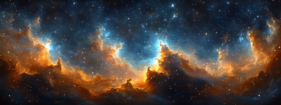 Expansive universe,mesmerizing interstellar phenomena,iridescent stellar nurseries,captivating celestial entities,and fantastical cosmic narratives captured in this impressionistic,ethereal.