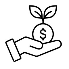 Empowerment hand holding a green leaf icon