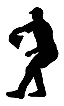 recommend clip art: Baseball catcher silhouette vector. Baseball player silhouette. Softball silhouette. Baseball player pose. Male Baseball player. Vector illustration. 