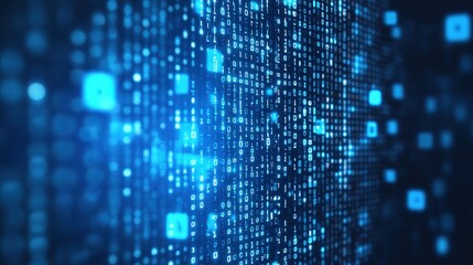 Digital Matrix: Abstract background of binary code and digital data, a mesmerizing visual representation of the digital age.  