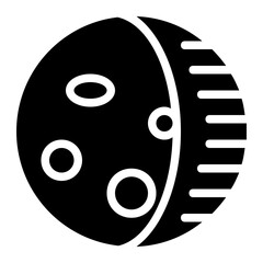waning gibbous, lunar, moon, moon phase, astronomy, gibbous, waning moon glyph or solid icon