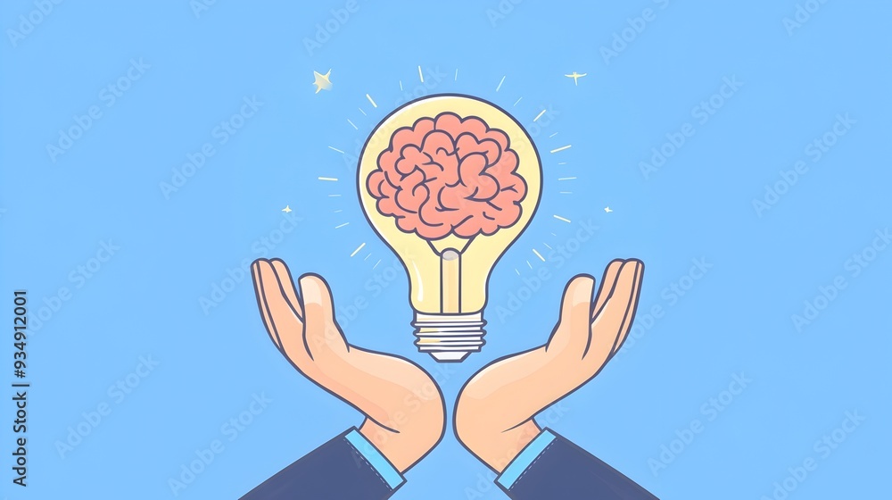 Aufkleber illuminating ideas:visualizing creativity and innovation through a brain-shaped lightbulb