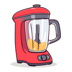 Food processor cartoon icon illustration on white background. generative AI