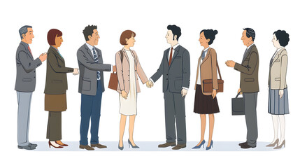 Obraz premium Casual business people shaking hands.