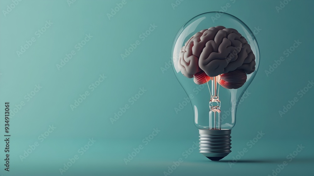 Poster illuminating the innovative mind:a lightbulb moment of creativity and discovery,representing the spa
