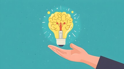 Illuminating the Power of the Mind:A symbolic representation of creativity,innovation,and the boundless potential of the human intellect,as a light bulb shining brightly.