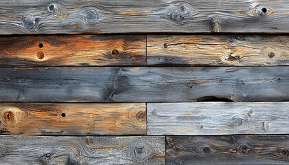 Old weathered plank wall with rustic wood pattern generated by AI