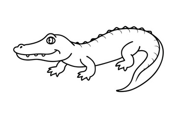 Fototapeta premium alligator silhouette image line art vector Design