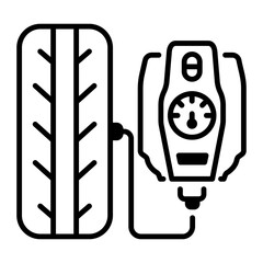 Tyre inflation outline style icon 
