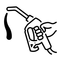 Outline style icon of fuel nozzle 