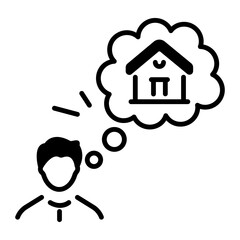 Dream house icon in line style 