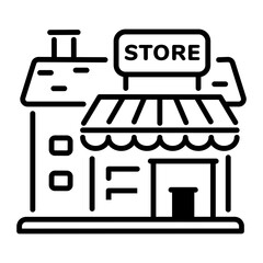 A linear style icon of store 