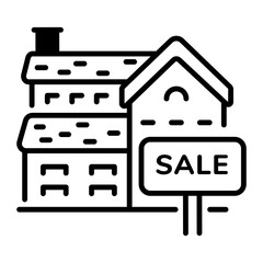 Home sale icon in line style 