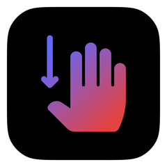 Editable four fingers swipe down vector icon. Part of a big icon set family. Perfect for web and app interfaces, presentations, infographics, etc