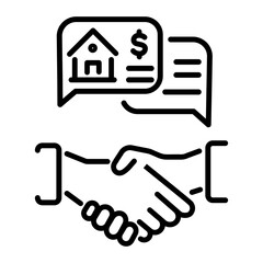 An outline style icon of negotiation 