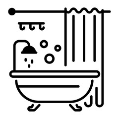 A line style icon of bathroom 