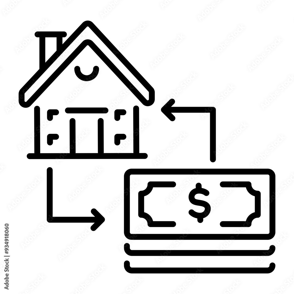 Sticker Purchase property icon in outline style 