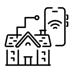 Smart home icon in line style 