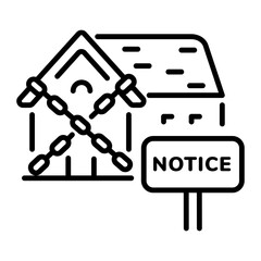 An outline style icon of eviction 