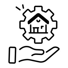 A line style icon of home setting 