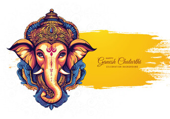 Happy ganesh chaturthi greetings card festival background