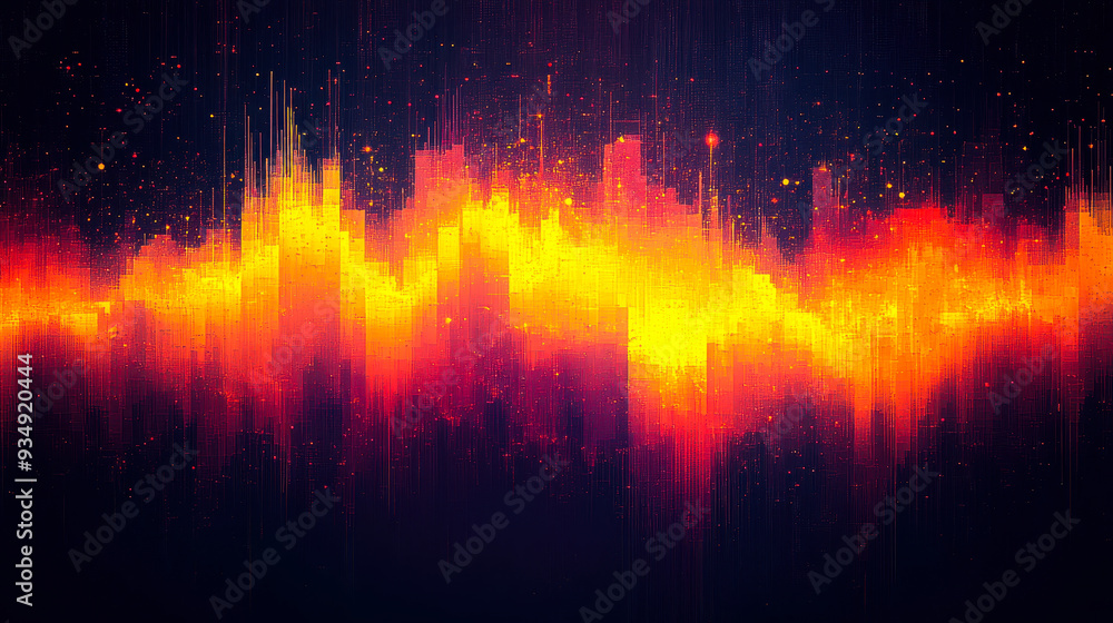 Poster Vibrant Abstract Noise Distortion with Glitch Effects and Colorful Texture Background, Digital Art Depicting Modern Technological Aesthetics, Perfect for Creative and Tech-Oriented Projects