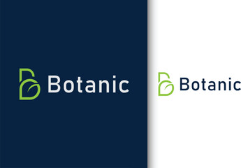 Obraz premium letter B with nature leaf vector logo design
