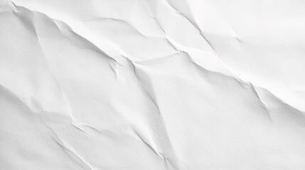 Fototapeta premium Wrinkled White Paper Texture: A minimalist, abstract backdrop with a close-up view of crumpled white paper, showcasing subtle light and shadow play. 