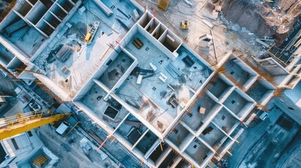 Fototapeta premium Aerial View of Construction Site