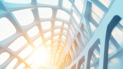 Naklejka premium Abstract Architecture: A mesmerizing view of a futuristic architectural structure. 