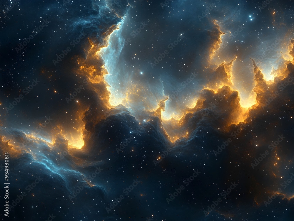 Poster mesmerizing celestial vortex:captivating imagery of luminous,iridescent nebulae and swirling,dynamic