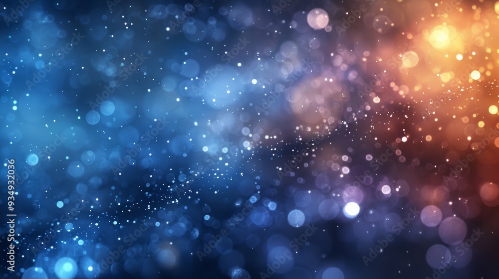 Poster colorful bokeh lights fill a dark space creating a dreamy atmosphere during an evening event