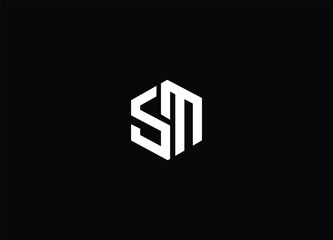 SM creative initial logo design and monogram logo