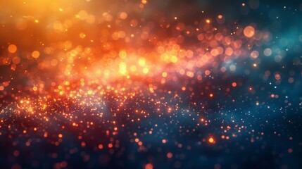 Fototapeta premium Sparkling abstract background with orange and blue tones in a soft, dreamy atmosphere