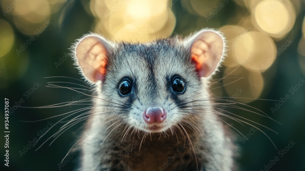 Sticker Close-up Portrait of a Curious Opossum