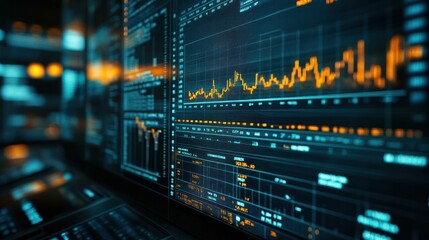 A close-up of financial charts and graphs on a computer screen, depicting vital financial information for traders.