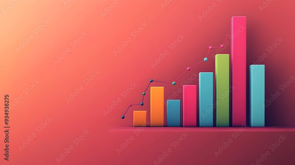 Poster stunning showcasing a vibrant and minimalist bar chart data visualization the dynamic infographic fe