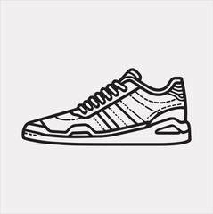 Sneakers icon Vector silhouette illustration icon on a white background