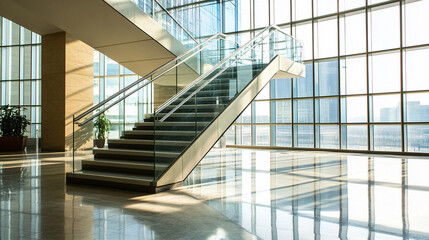 Obraz premium Staircase in a modern office building 