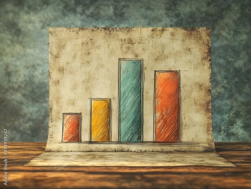 Poster this hand sketched bar graph depicts quarterly earnings data in a visually engaging way set against 