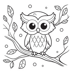 Adorable Owl on a Branch