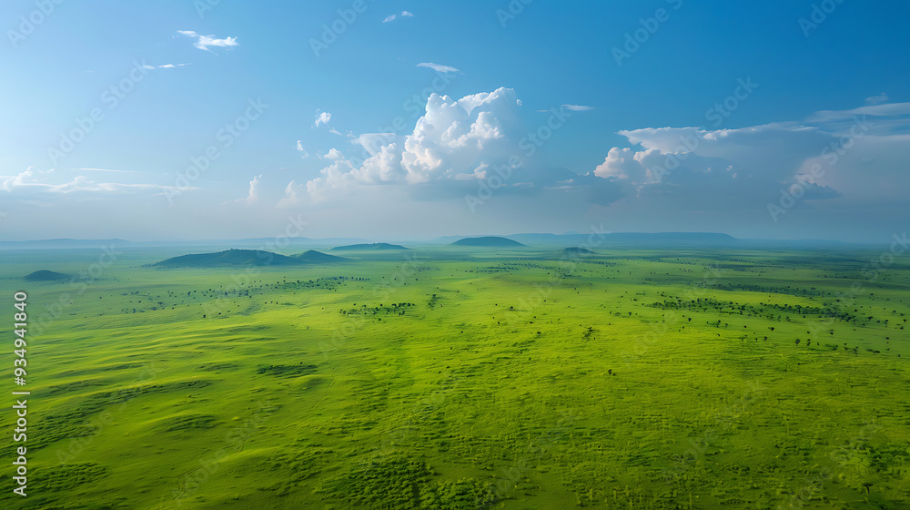 Wall mural green field