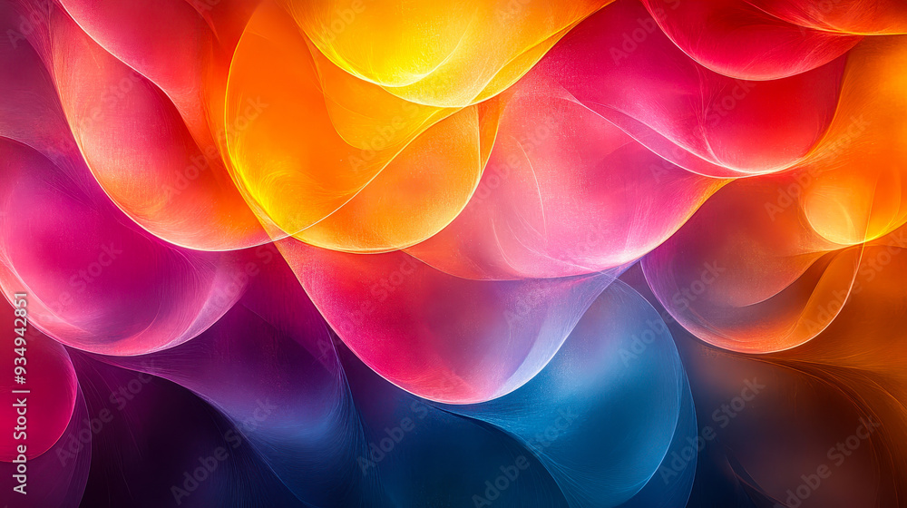 Poster vibrant abstract design with interconnected circles and colorful gradients for artistic background o