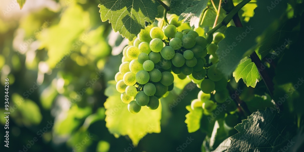 Canvas Prints green grapes on vine